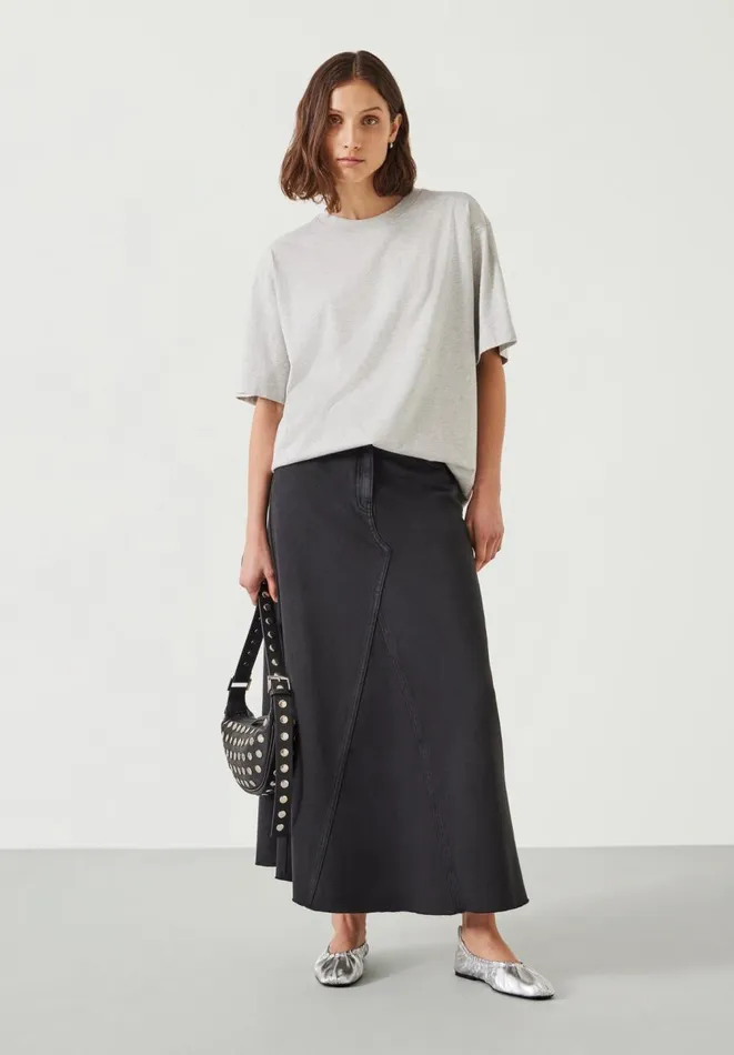 Hush Tops and Tshirts Women Flo Oversized Cotton TShirt Grey Marl Hush Tops and Tshirts Women Flo Oversized Cotton TShirt Grey Marl
