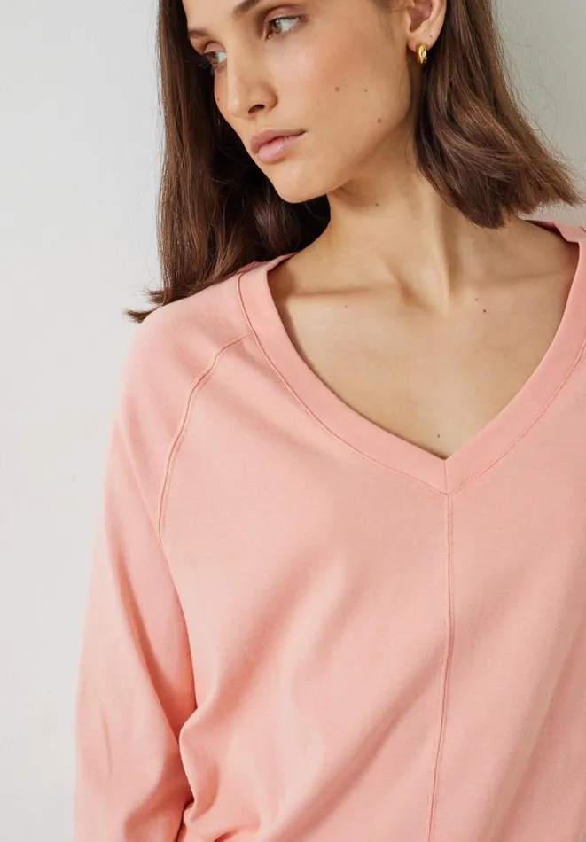 Hush Tops and Tshirts Women Francie Puff Sleeve Jersey Top Sunset Coral