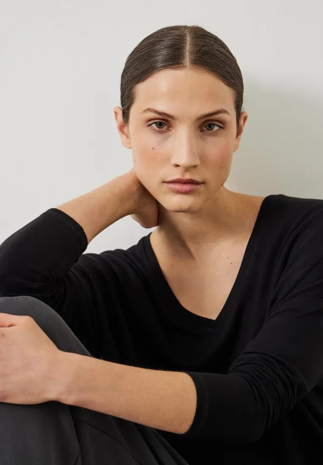 Hush Tops and Tshirts Women Gillian Wide Jersey Top Black Hush Tops and Tshirts Women Gillian Wide Jersey Top Black