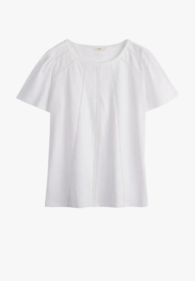 Hush Tops and Tshirts Women Hani Ladder Lace TShirt White