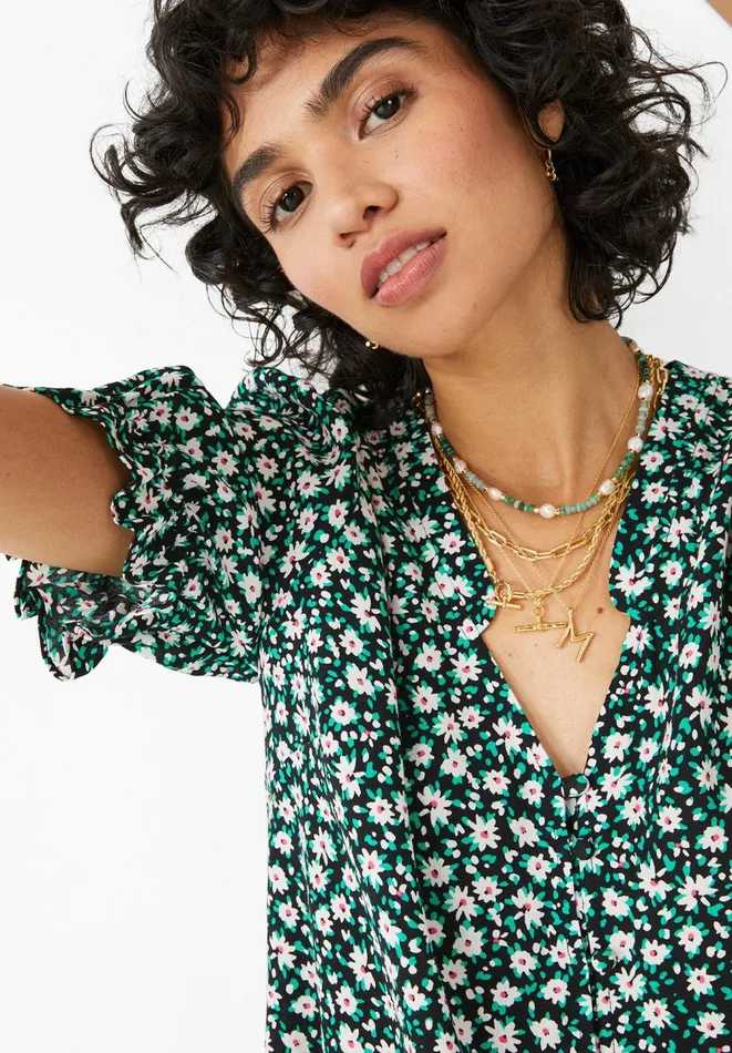Hush Tops and Tshirts Women Hazel Button Blouse Mini Daisy Black Hush Tops and Tshirts Women Hazel Button Blouse Mini Daisy Black