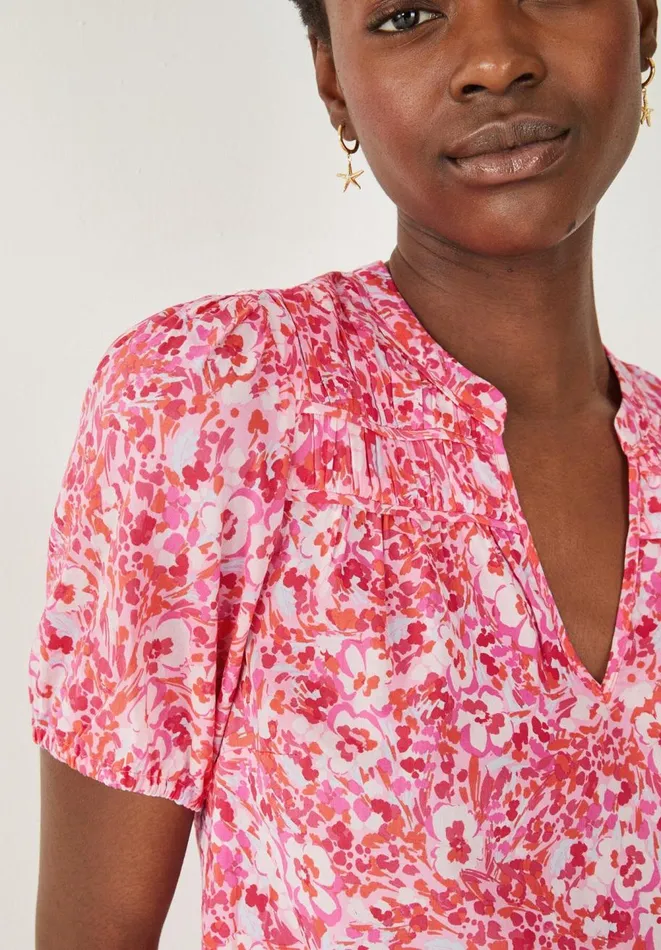Hush Tops and Tshirts Women Jazmine Top Painted Floral Pink Hush Tops and Tshirts Women Jazmine Top Painted Floral Pink