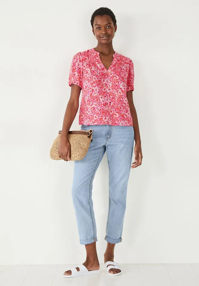 Hush Tops and Tshirts Women Jazmine Top Painted Floral Pink Hush Tops and Tshirts Women Jazmine Top Painted Floral Pink