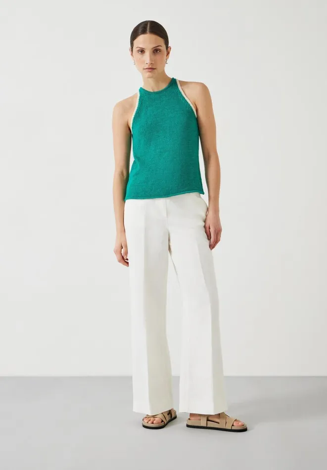 Hush Tops and Tshirts Women Keekee Contrast Stitch Knitted Vest Top Green Hush Tops and Tshirts Women Keekee Contrast Stitch Knitted Vest Top Green