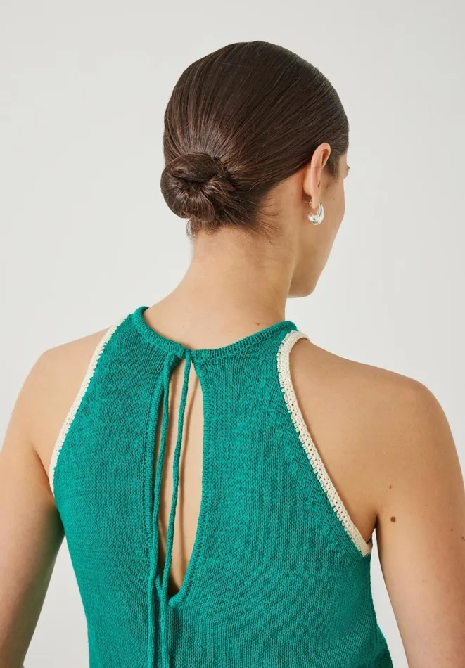 Hush Tops and Tshirts Women Keekee Contrast Stitch Knitted Vest Top Green Hush Tops and Tshirts Women Keekee Contrast Stitch Knitted Vest Top Green