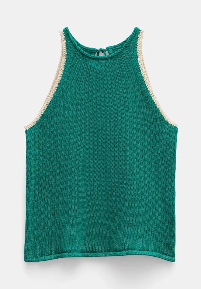 Hush Tops and Tshirts Women Keekee Contrast Stitch Knitted Vest Top Green Hush Tops and Tshirts Women Keekee Contrast Stitch Knitted Vest Top Green