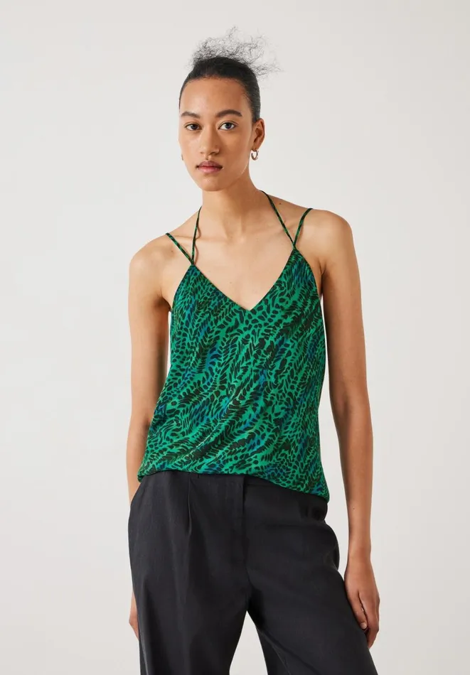 Hush Tops and Tshirts Women Lexi Relaxed Print Cami Watercolour Animal Green Hush Tops and Tshirts Women Lexi Relaxed Print Cami Watercolour Animal Green