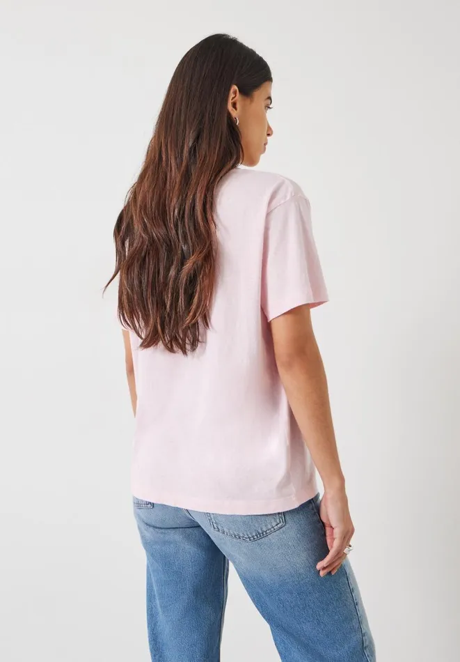 Hush Tops and Tshirts Women Linen Blend Deep V TShirt Pink