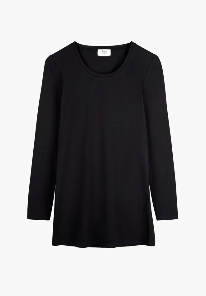 Hush Tops and Tshirts Women Longline StretchCotton TShirt Black Hush Tops and Tshirts Women Longline StretchCotton TShirt Black