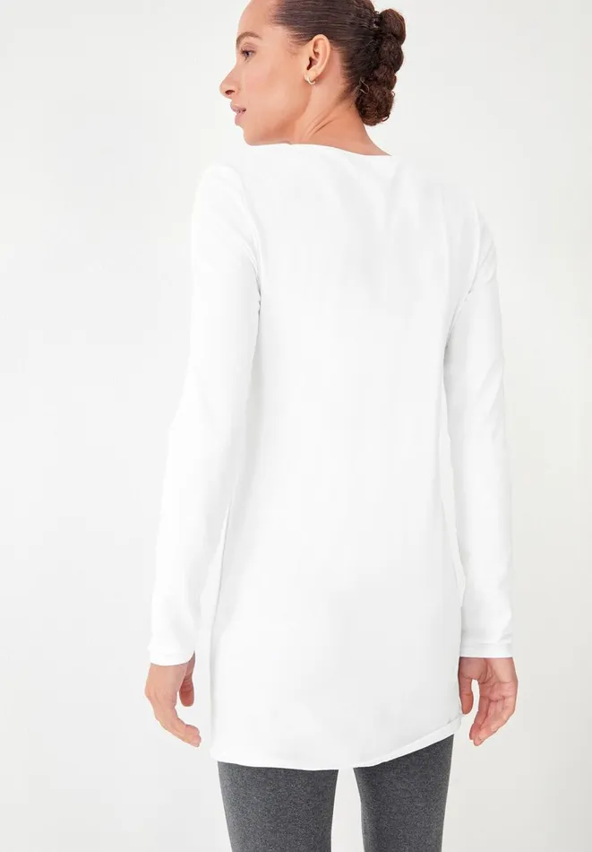 Hush Tops and Tshirts Women Longline StretchCotton TShirt White Hush Tops and Tshirts Women Longline StretchCotton TShirt White