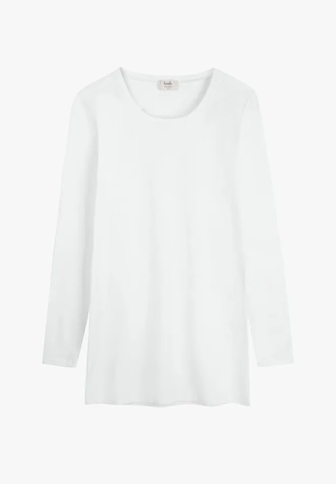 Hush Tops and Tshirts Women Longline StretchCotton TShirt White Hush Tops and Tshirts Women Longline StretchCotton TShirt White