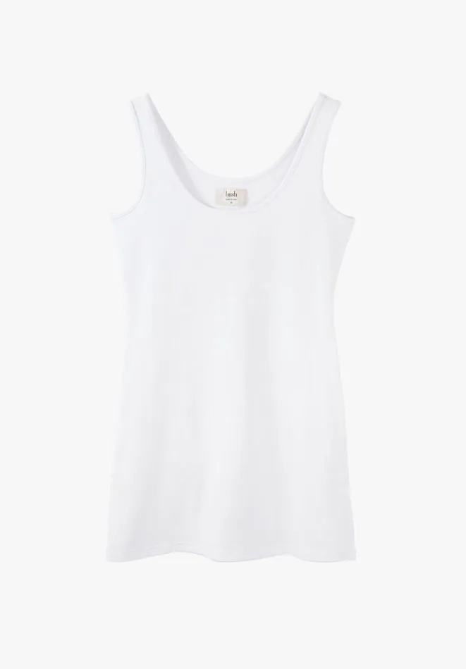 Hush Tops and Tshirts Women Longline Tank Top White Hush Tops and Tshirts Women Longline Tank Top White