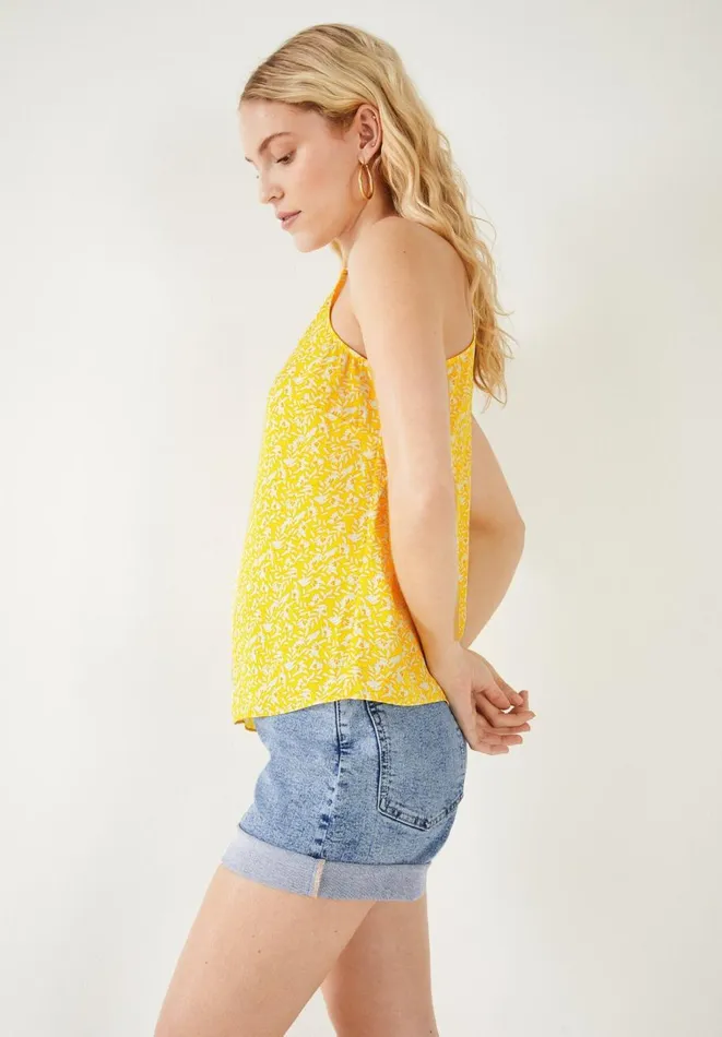 Hush Tops and Tshirts Women Medan Halterneck Cami Leafy Floral Yellow Hush Tops and Tshirts Women Medan Halterneck Cami Leafy Floral Yellow