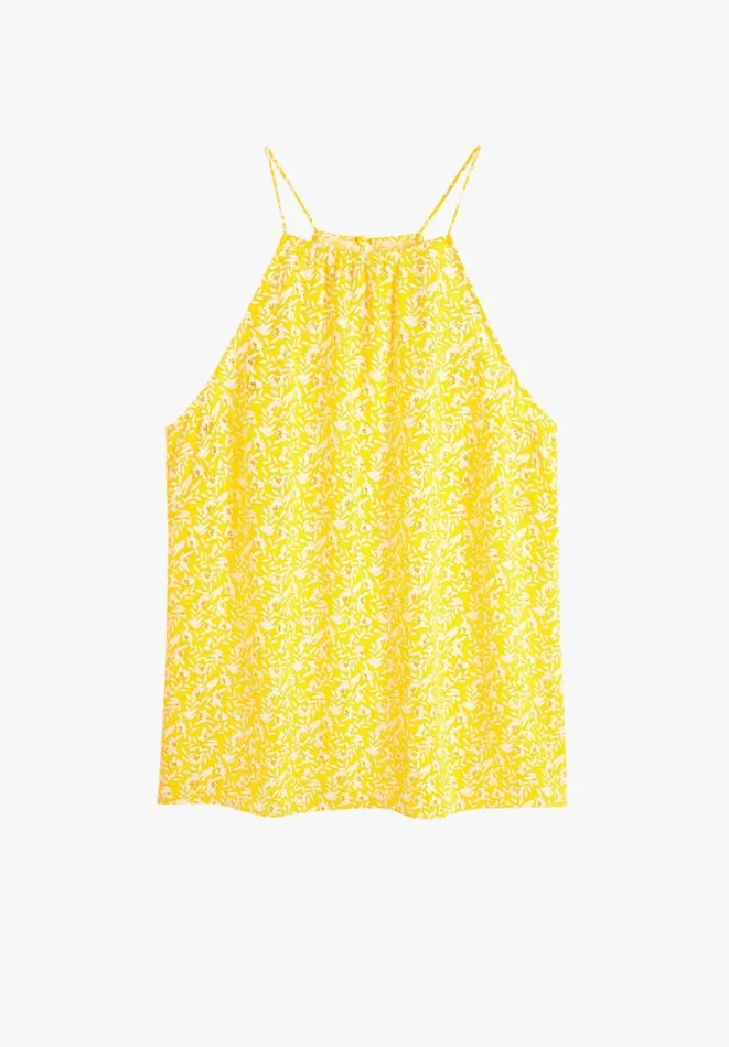 Hush Tops and Tshirts Women Medan Halterneck Cami Leafy Floral Yellow Hush Tops and Tshirts Women Medan Halterneck Cami Leafy Floral Yellow