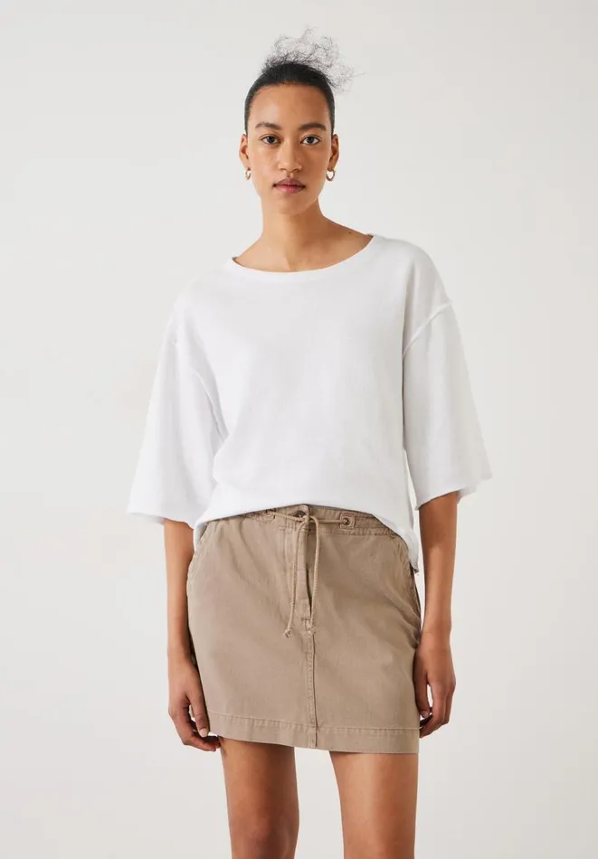 Hush Tops and Tshirts Women Myla Relaxed Textured Waffle TShirt White