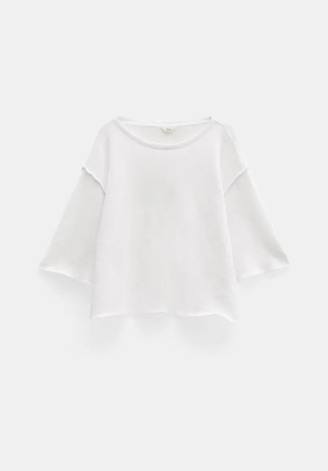 Hush Tops and Tshirts Women Myla Relaxed Textured Waffle TShirt White Hush Tops and Tshirts Women Myla Relaxed Textured Waffle TShirt White