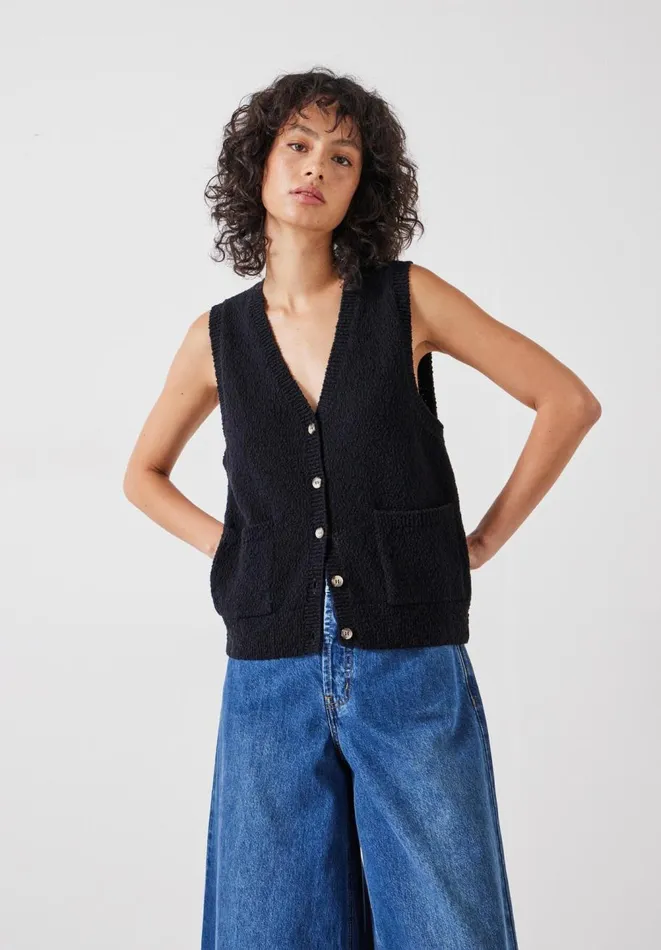 Hush Tops and Tshirts Women Ottiline Knitted Waistcoat Black