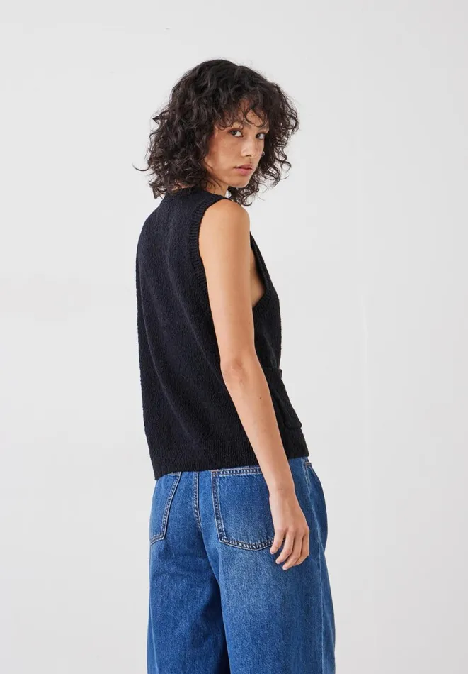 Hush Tops and Tshirts Women Ottiline Knitted Waistcoat Black Hush Tops and Tshirts Women Ottiline Knitted Waistcoat Black