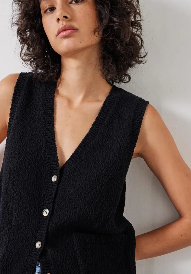 Hush Tops and Tshirts Women Ottiline Knitted Waistcoat Black Hush Tops and Tshirts Women Ottiline Knitted Waistcoat Black