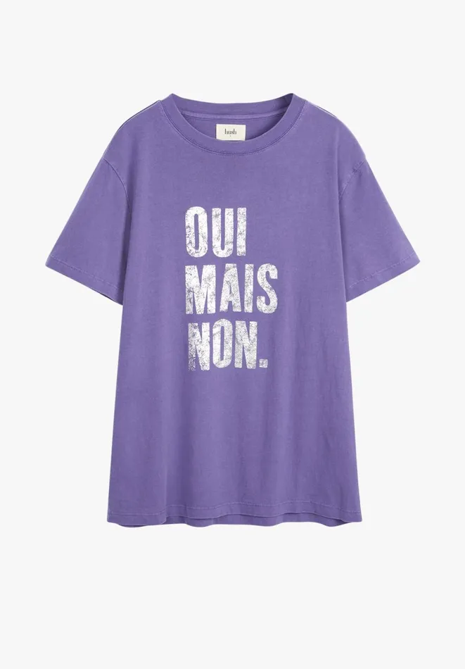 Hush Tops and Tshirts Women Oui Mais Non TShirt Purple Hush Tops and Tshirts Women Oui Mais Non TShirt Purple