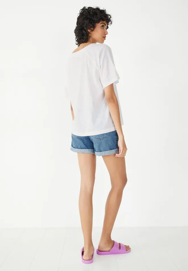 Hush Tops and Tshirts Women Paraiso Playa Raglan TShirt White Hush Tops and Tshirts Women Paraiso Playa Raglan TShirt White