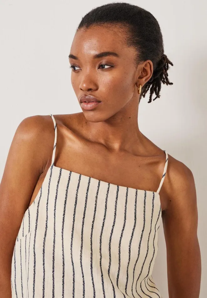 Hush Tops and Tshirts Women Sian Stripe Linen Cami Speckle Stripe Navy Hush Tops and Tshirts Women Sian Stripe Linen Cami Speckle Stripe Navy