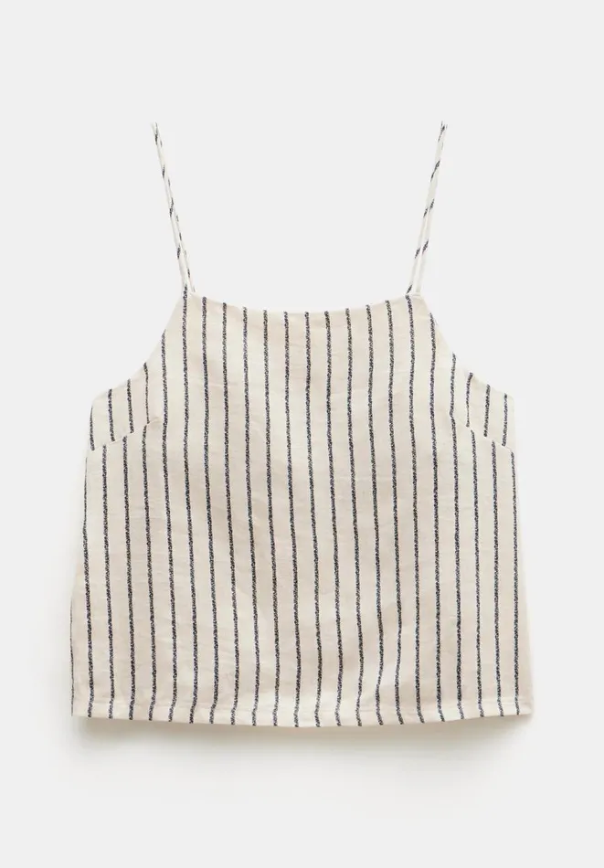 Hush Tops and Tshirts Women Sian Stripe Linen Cami Speckle Stripe Navy Hush Tops and Tshirts Women Sian Stripe Linen Cami Speckle Stripe Navy