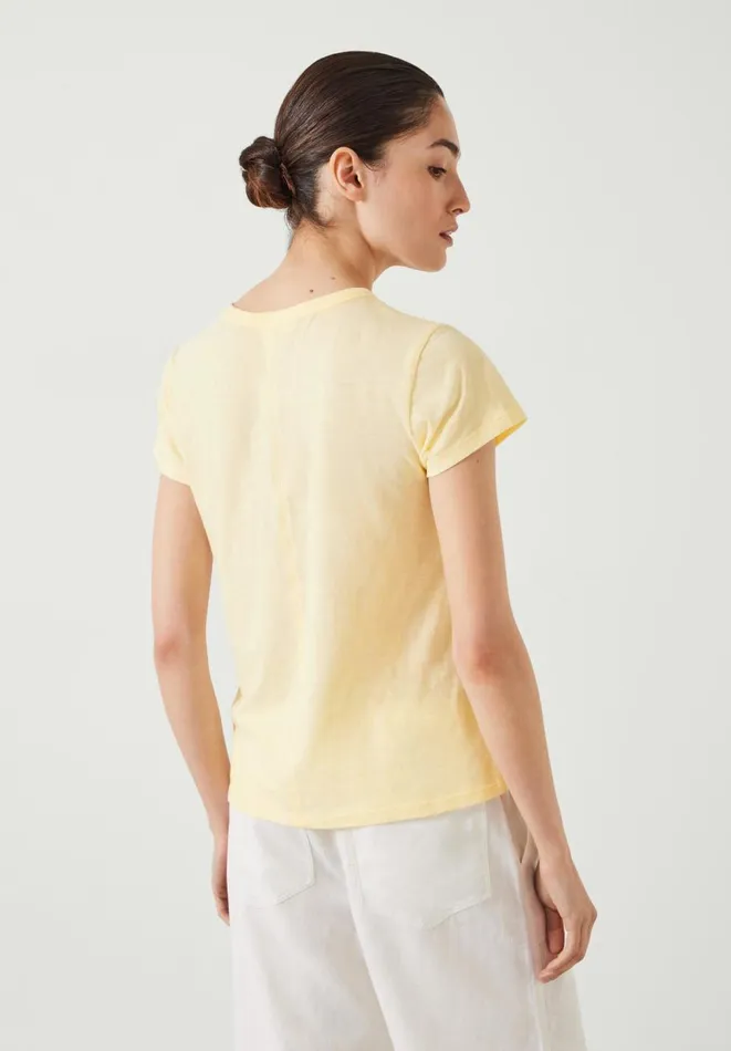 Hush Tops and Tshirts Women Slim Fit Crew TShirt Butter Lemon Hush Tops and Tshirts Women Slim Fit Crew TShirt Butter Lemon