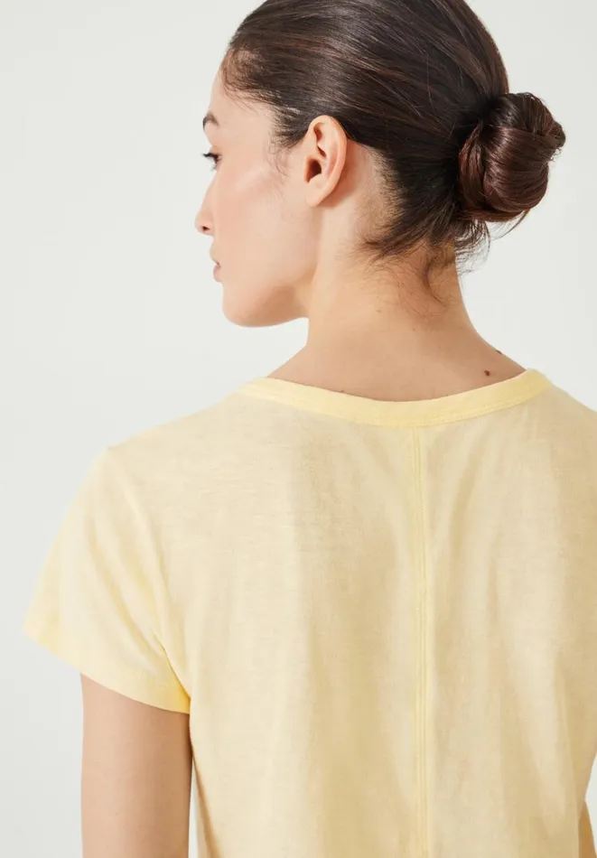 Hush Tops and Tshirts Women Slim Fit Crew TShirt Butter Lemon Hush Tops and Tshirts Women Slim Fit Crew TShirt Butter Lemon