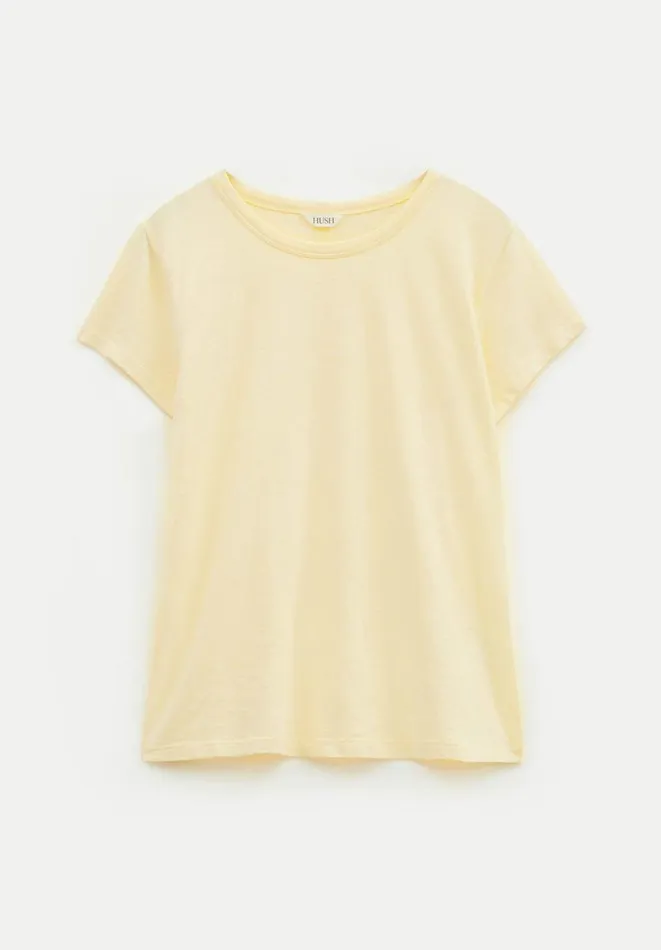 Hush Tops and Tshirts Women Slim Fit Crew TShirt Butter Lemon Hush Tops and Tshirts Women Slim Fit Crew TShirt Butter Lemon