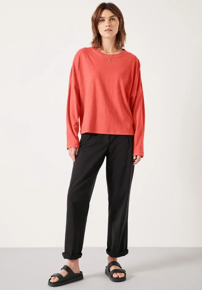 Hush Tops and Tshirts Women Soairse Seam Detail Dolmon Top Vibrant Red Hush Tops and Tshirts Women Soairse Seam Detail Dolmon Top Vibrant Red