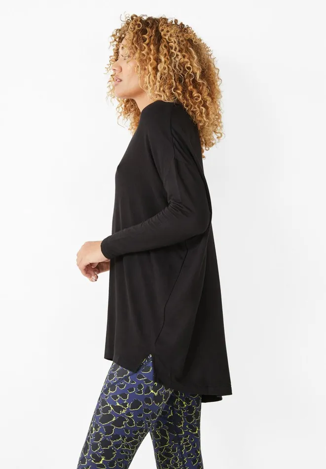 Hush Tops and Tshirts Women V Neck Wide Jersey Top Black Hush Tops and Tshirts Women V Neck Wide Jersey Top Black