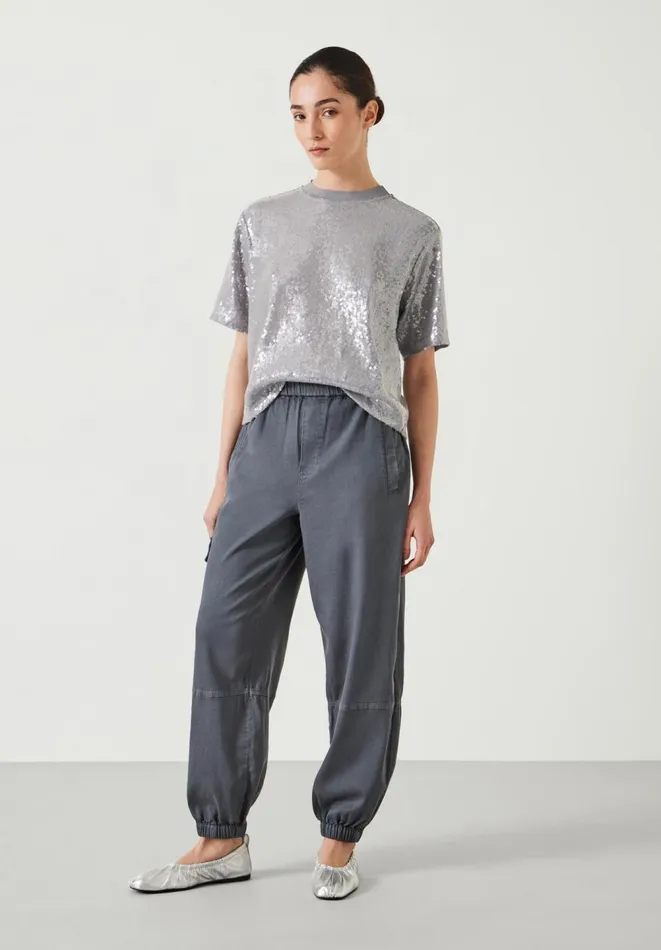 Hush Trousers Women Ava Washed Cargo Trousers Steel Blue