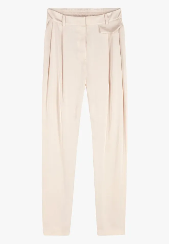 Hush Trousers Women Carine Wide Leg Satin Trousers Ecru Hush Trousers Women Carine Wide Leg Satin Trousers Ecru