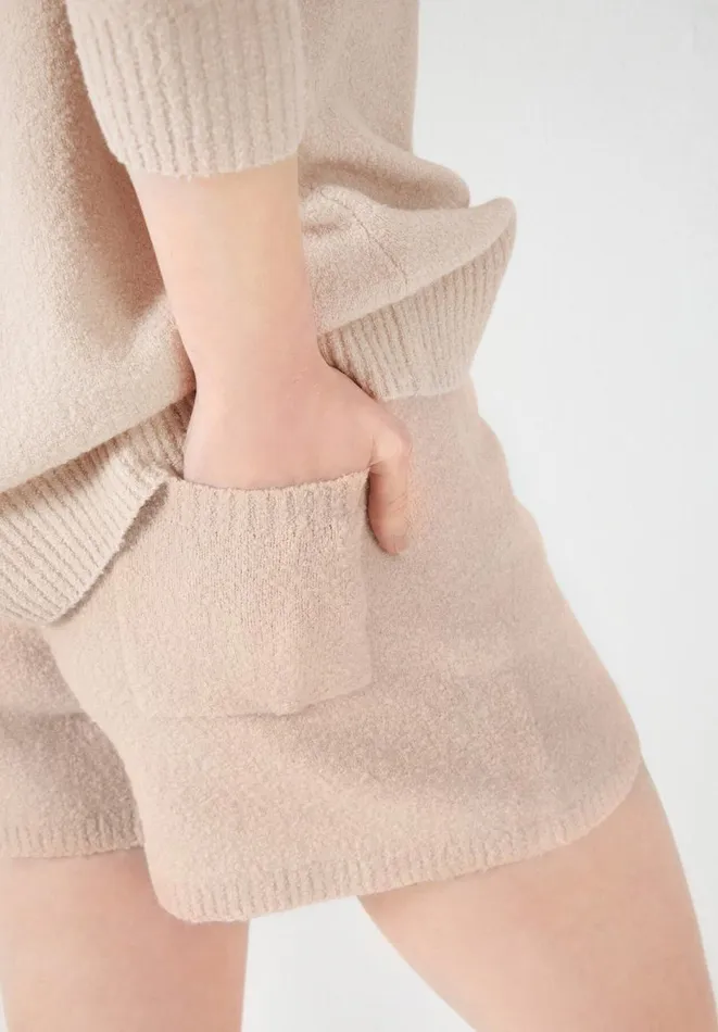 Hush Trousers Women Dixie Knitted Shorts Mushroom Grey Hush Trousers Women Dixie Knitted Shorts Mushroom Grey