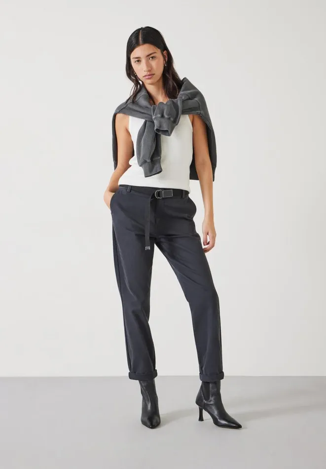 Hush Trousers Women Tanya Tapered Chino Trousers Washed Black