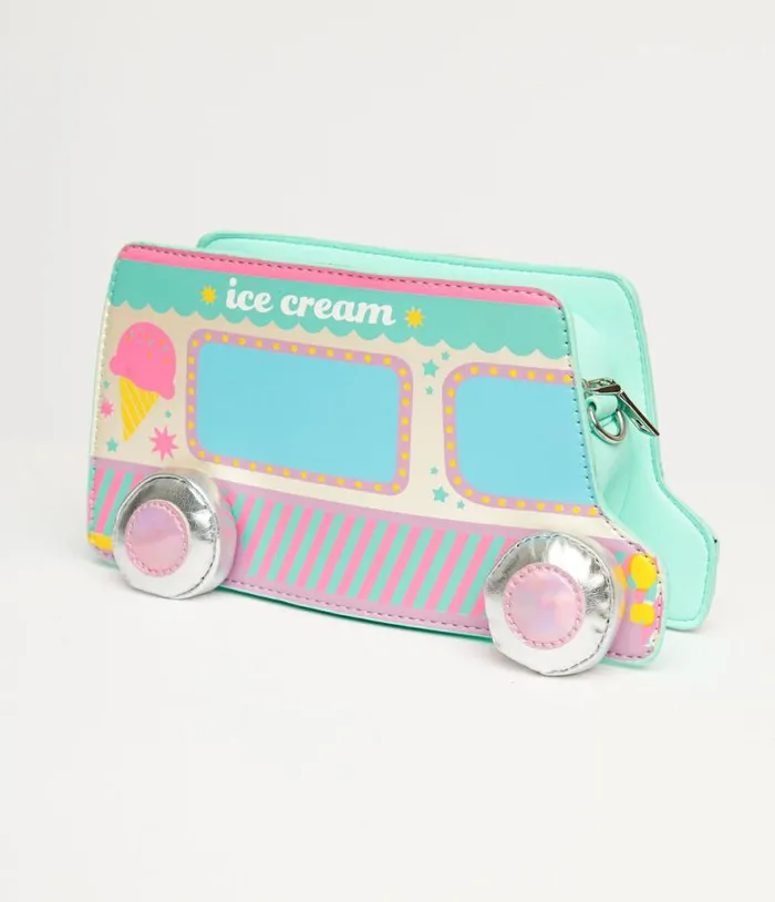 Ice Cream Truck Leatherette Handbag Accessories Unique Vintage Novelty Bags