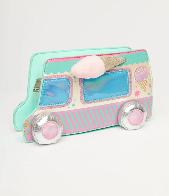 Ice Cream Truck Leatherette Handbag Accessories Unique Vintage Novelty Bags