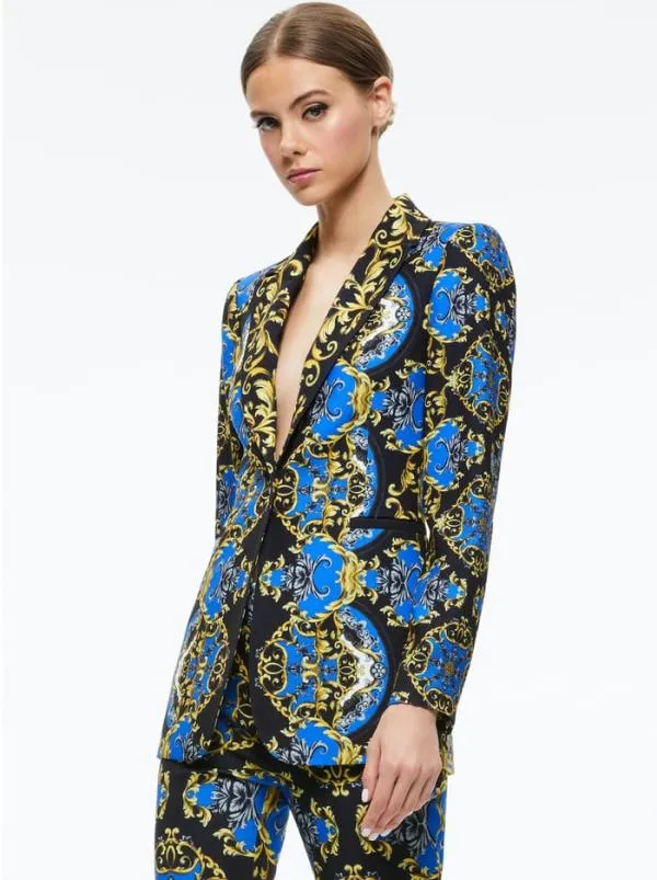 Jackets Coats Women Alice Olivia BREANN FITTED BLAZER Regal Romance Sapphire