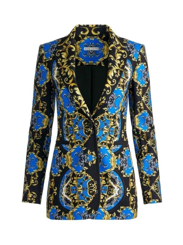Jackets Coats Women Alice Olivia BREANN FITTED BLAZER Regal Romance Sapphire