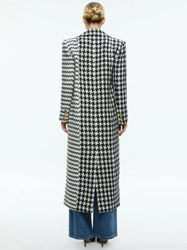 Jackets Coats Women Alice Olivia COLLEY LONG TWEED COAT Blackoff White