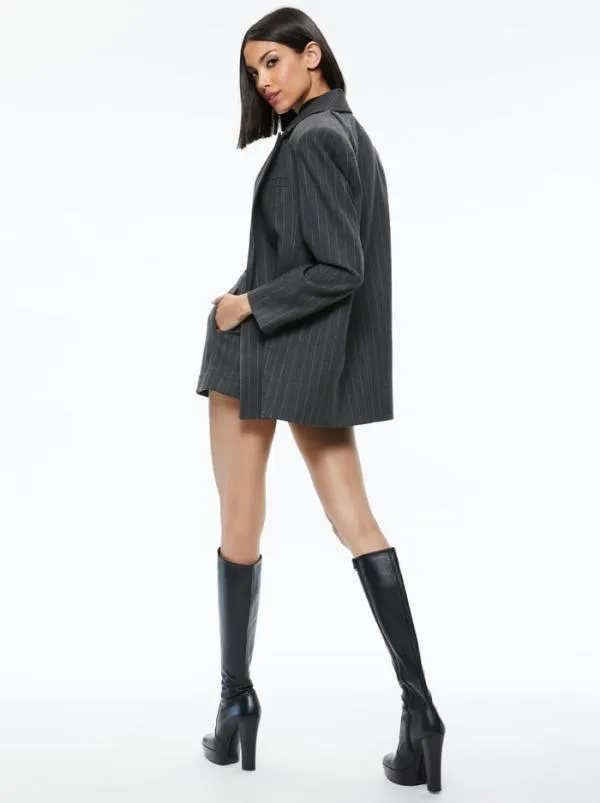 Jackets Coats Women Alice Olivia COLLEY NOTCH COLLAR BLAZER Greycharcoal Pinstripe