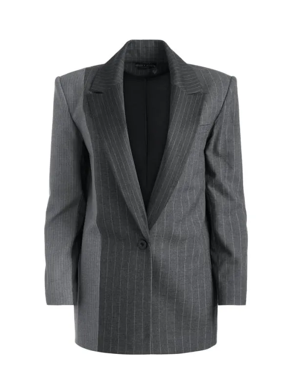 Jackets Coats Women Alice Olivia COLLEY NOTCH COLLAR BLAZER Greycharcoal Pinstripe