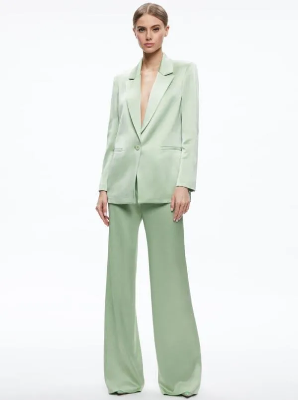 Jackets Coats Women Alice Olivia DENNY NOTCH COLLAR BOYFRIEND BLAZER Green Tea