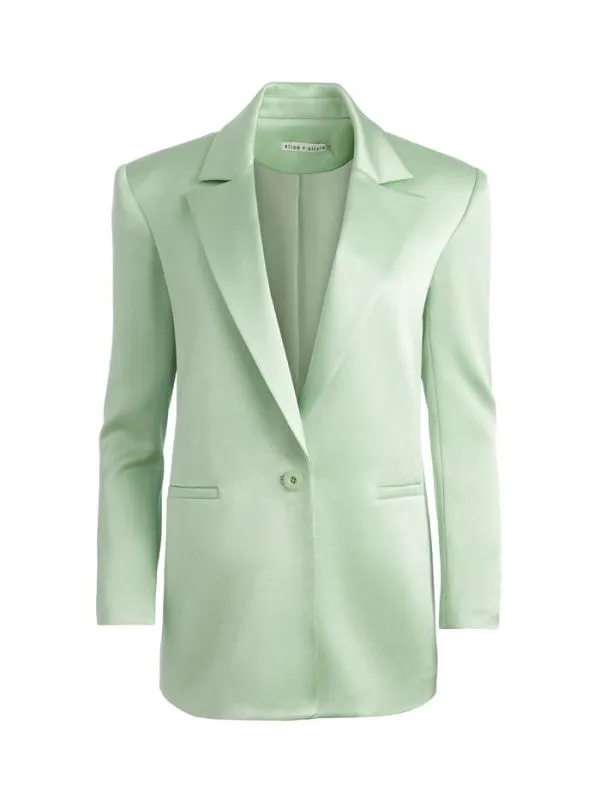 Jackets Coats Women Alice Olivia DENNY NOTCH COLLAR BOYFRIEND BLAZER Green Tea