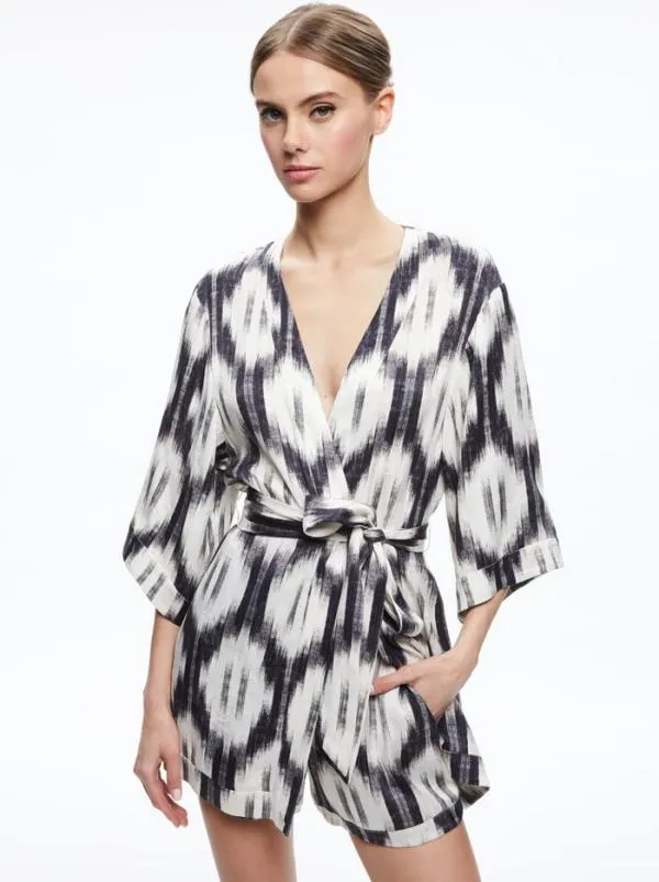 Jackets Coats Women Alice Olivia DOMINO KIMONO WITH TIE BELT Classic Ikat