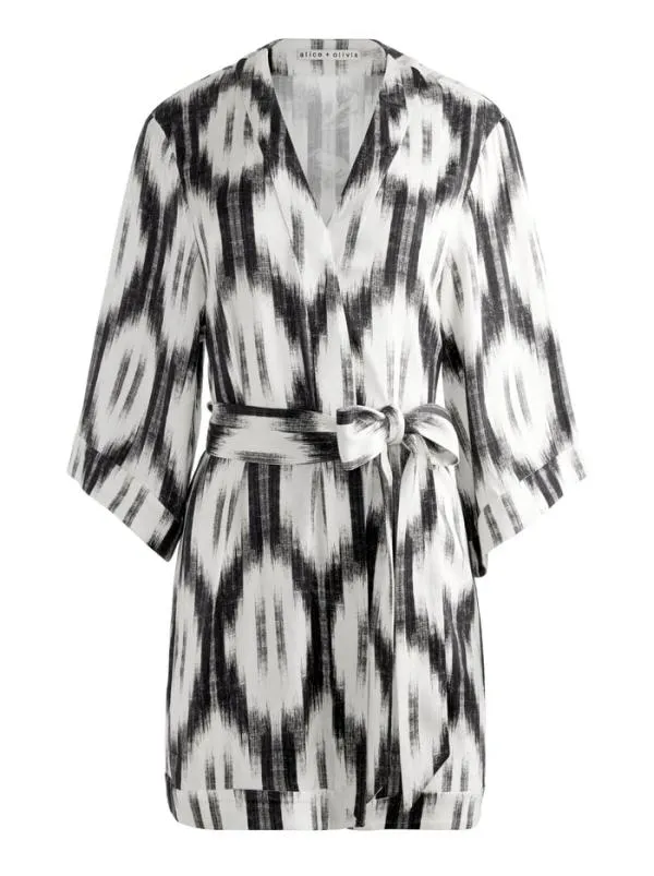 Jackets Coats Women Alice Olivia DOMINO KIMONO WITH TIE BELT Classic Ikat