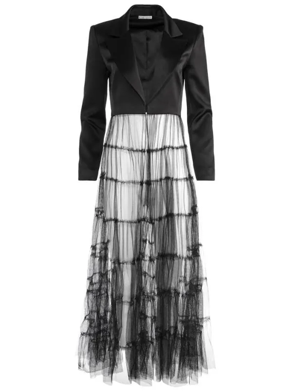 Jackets Coats Women Alice Olivia EVERLY TULLE BLAZER Black