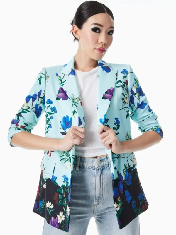 Jackets Coats Women Alice Olivia JUSTINE ROLLED CUFF BLAZER Beautiful Blooms Lg Julep Jackets Coats Women Alice Olivia JUSTINE ROLLED CUFF BLAZER Beautiful Blooms Lg Julep