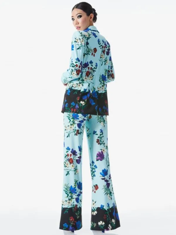 Jackets Coats Women Alice Olivia JUSTINE ROLLED CUFF BLAZER Beautiful Blooms Lg Julep